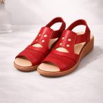 Women’s Red Comfort Wedge Sandals – Everyday Casual Wear